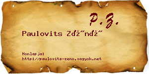 Paulovits Zénó névjegykártya